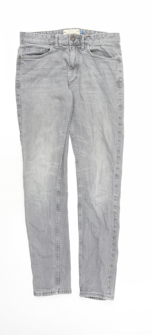 Mens UK Size 30 in NEXT Regular Fit Skinny Grey Jeans