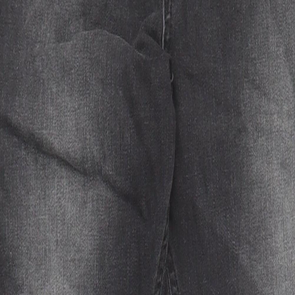 Missguided Womens Black Cotton Skinny Jeans Size 12 L29 in Regular Zip - po