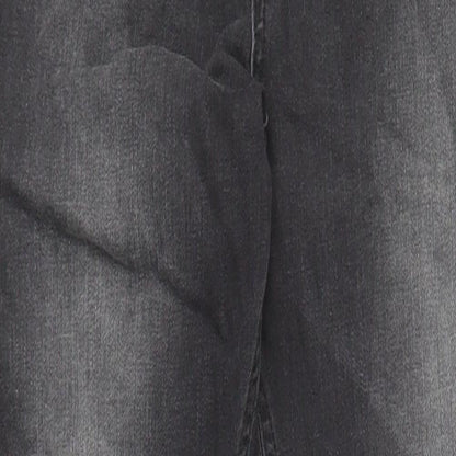 Missguided Womens Black Cotton Skinny Jeans Size 12 L29 in Regular Zip - po