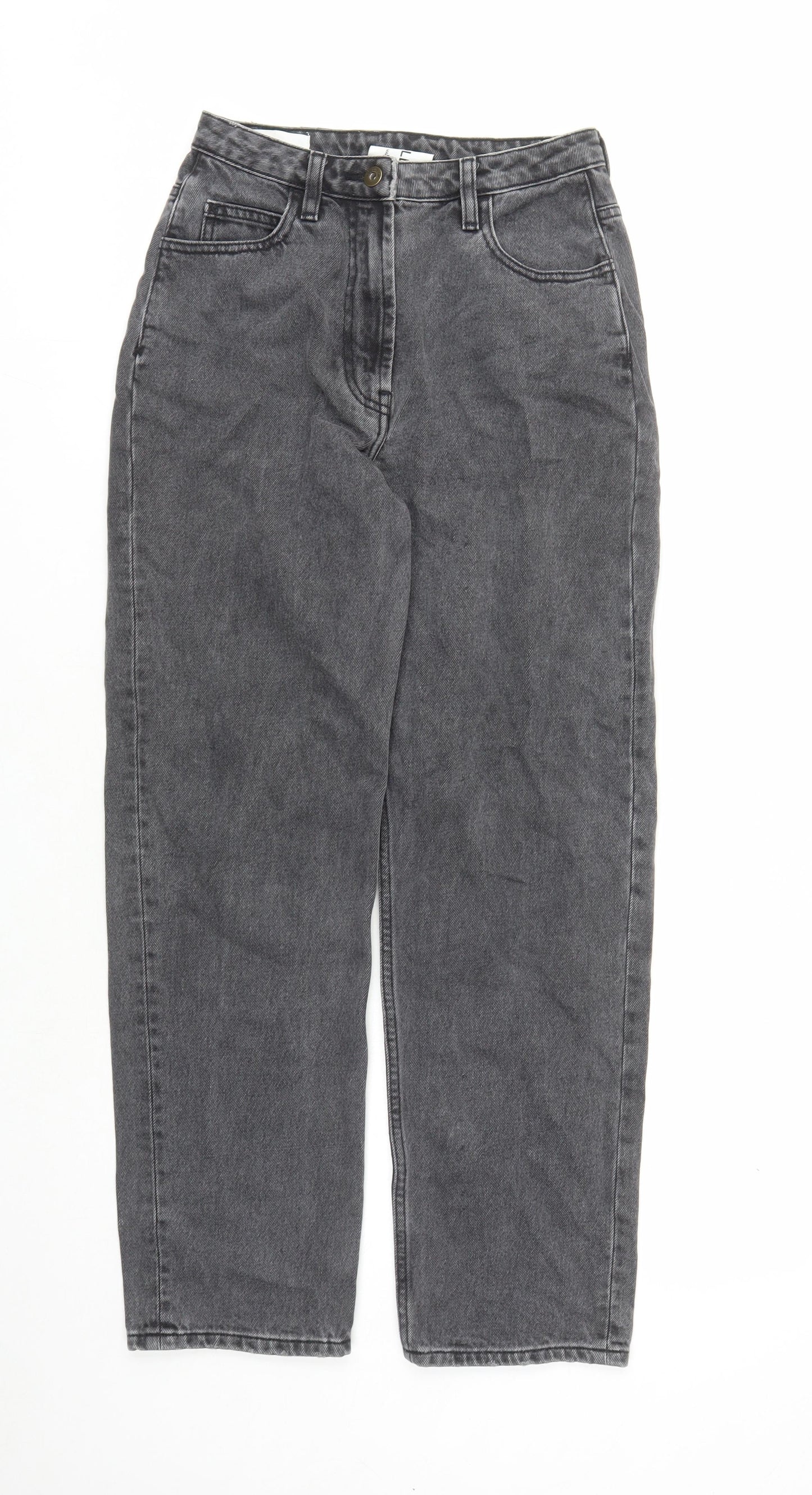 COLLUSION Womens Grey Cotton Mom Jeans Size 26 in L27 in Regular Zip - Pockets