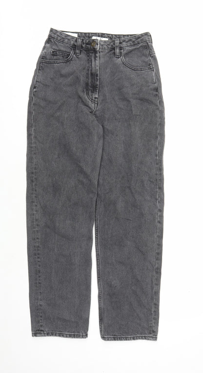 COLLUSION Womens Grey Cotton Mom Jeans Size 26 in L27 in Regular Zip - Pockets
