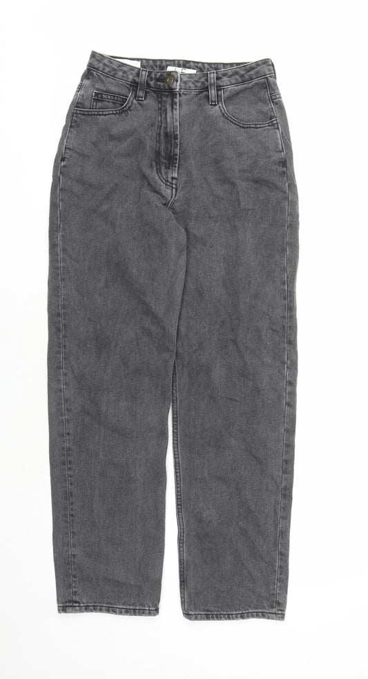 COLLUSION Womens Grey Cotton Mom Jeans Size 26 in L27 in Regular Zip - Pockets