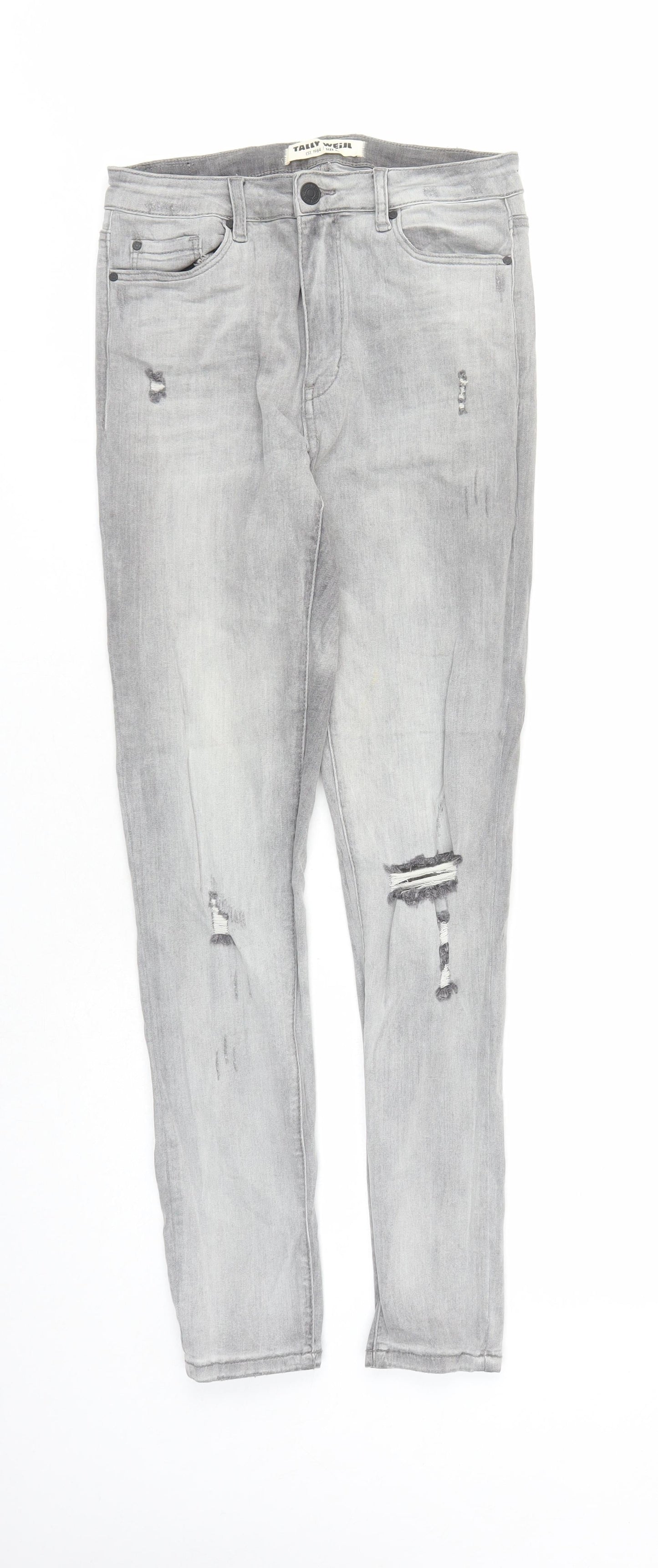 Womens UK Size 12 TALLY WEiJL Regular Fit Skinny Grey Jeans