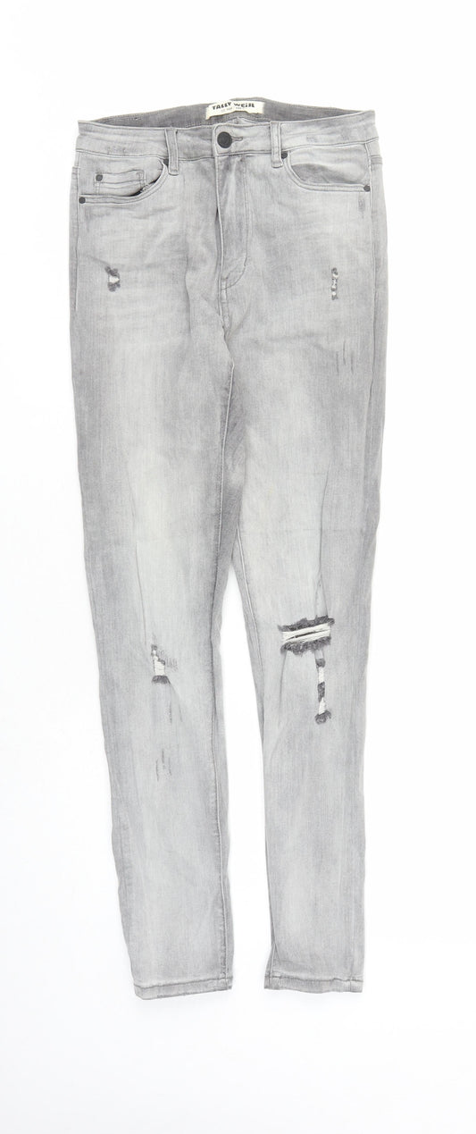 Womens UK Size 12 TALLY WEiJL Regular Fit Skinny Grey Jeans
