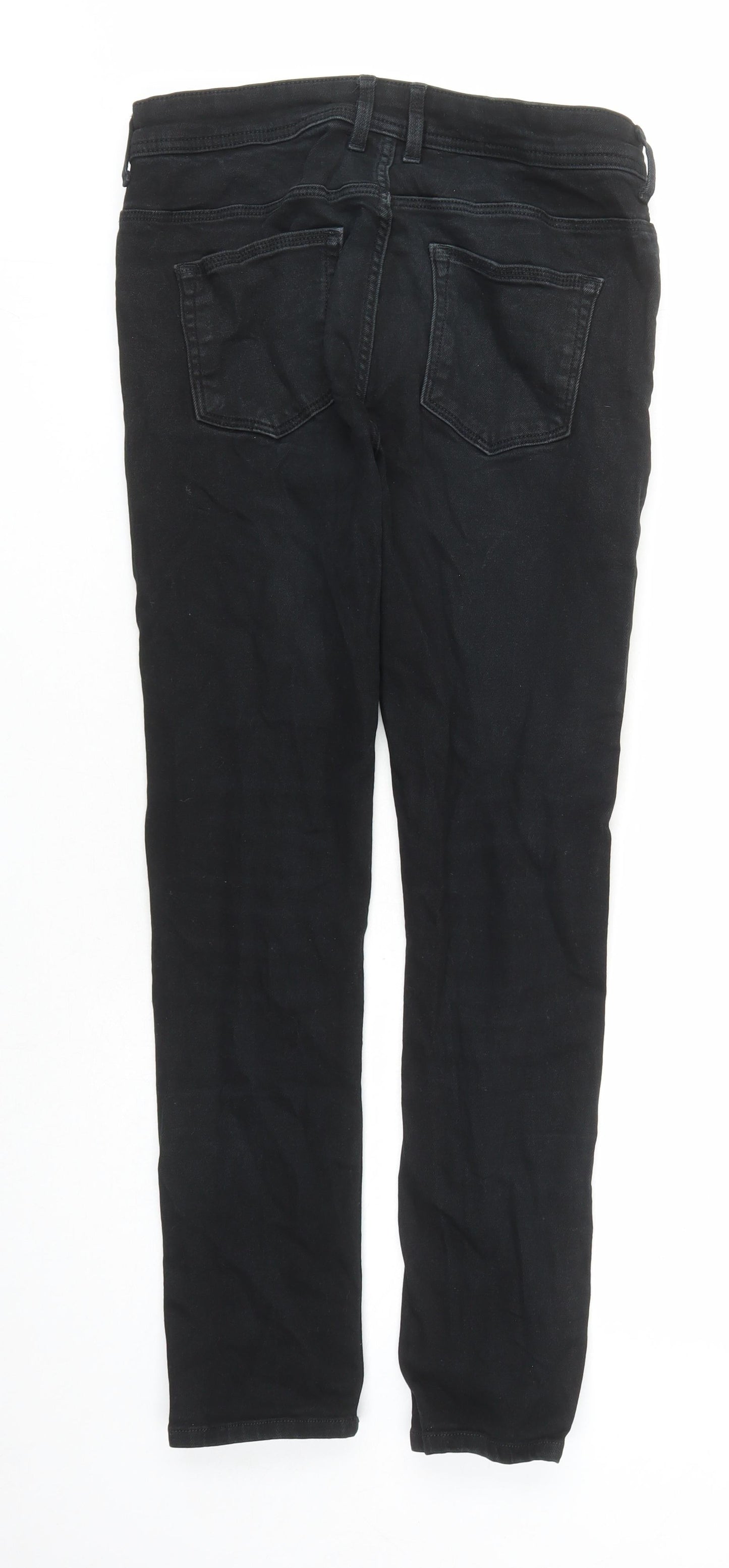 Mens UK Size 28 in River Island Regular Fit Straight Black Jeans