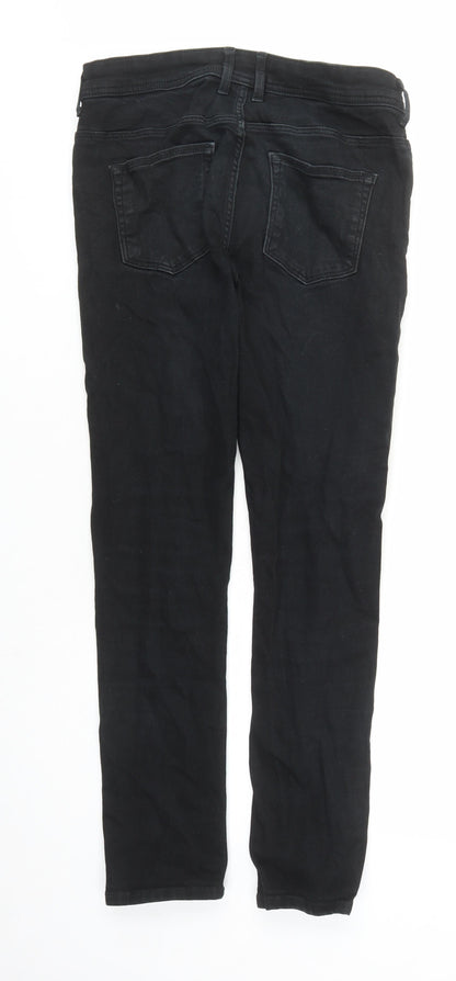 Mens UK Size 28 in River Island Regular Fit Straight Black Jeans