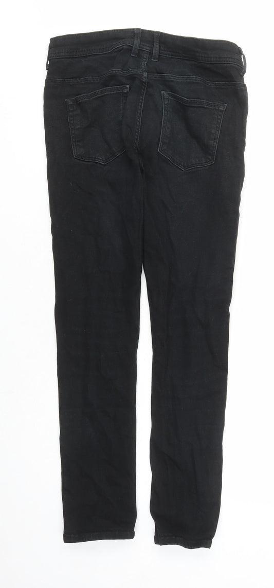 Mens UK Size 28 in River Island Regular Fit Straight Black Jeans