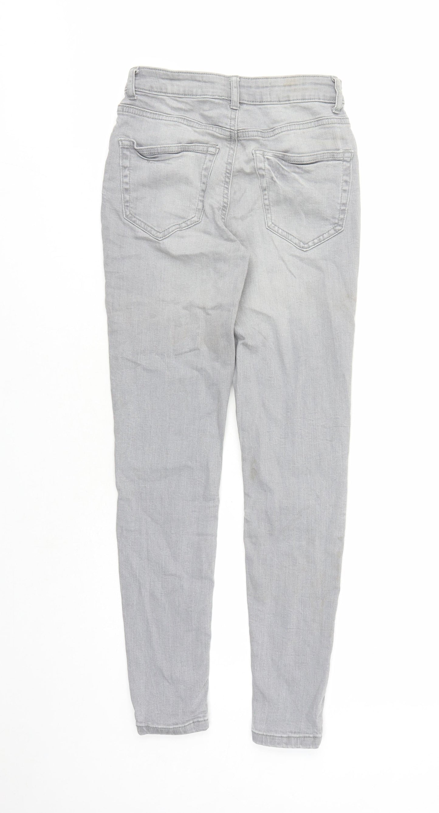 Denim & Co. Womens Grey Cotton Skinny Jeans Size 6 L27 in Regular Zip - Pockets