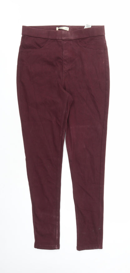 Womens UK Size 12 Marks and Spencer Regular Fit Jegging Red Jeans