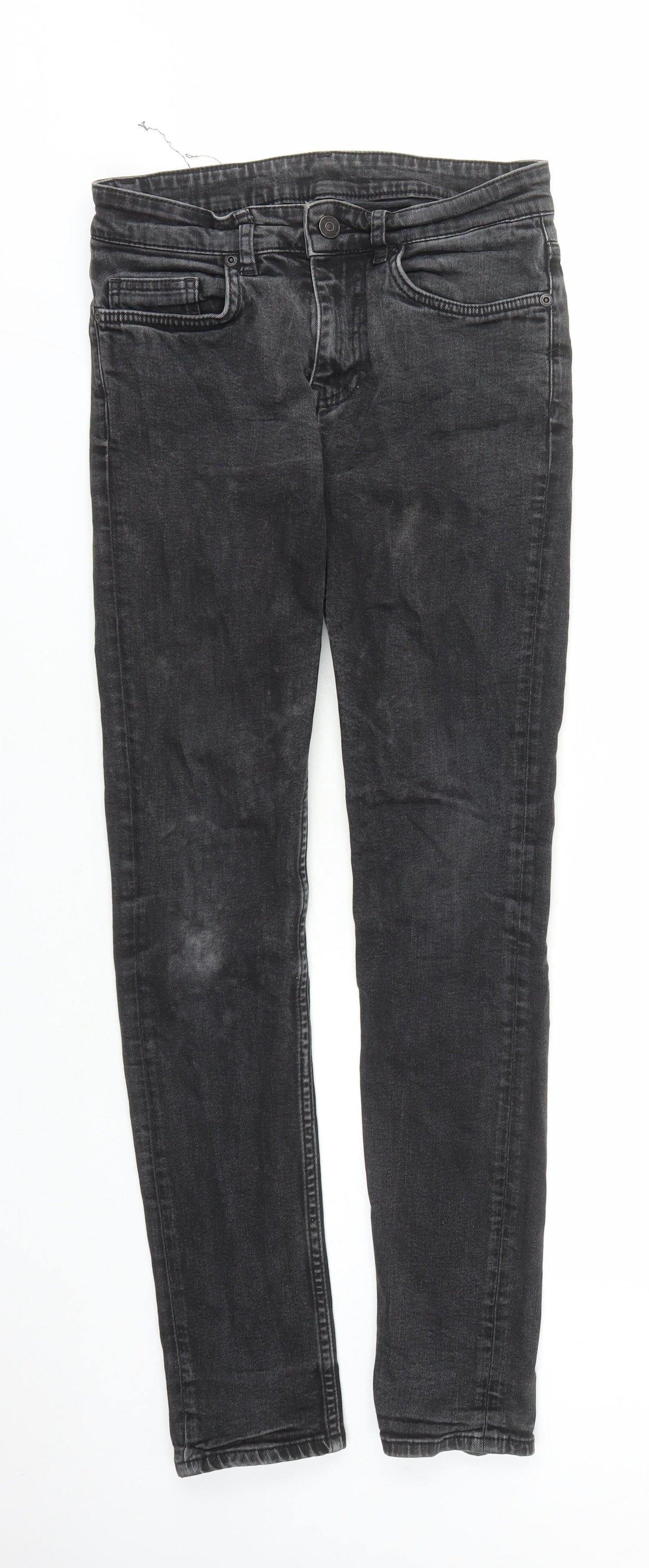 Loom Mens Beige Cotton Straight Jeans Size 28 in L29 in Slim Zip - Pockets