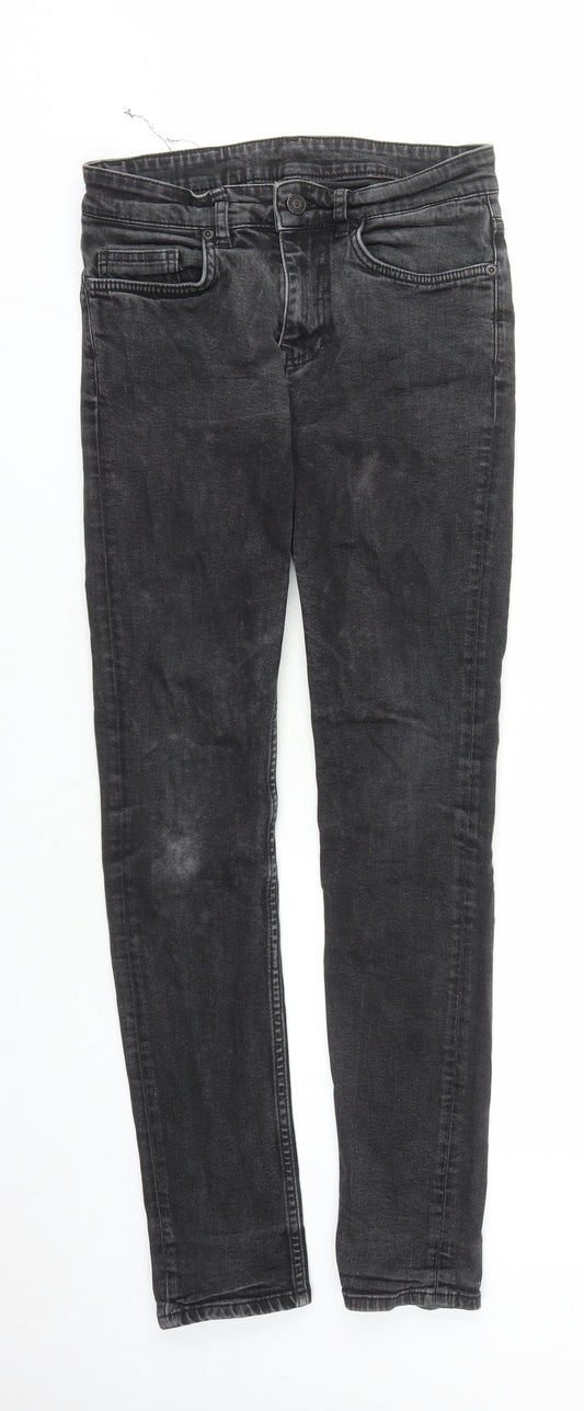 Loom Mens Beige Cotton Straight Jeans Size 28 in L29 in Slim Zip - Pockets