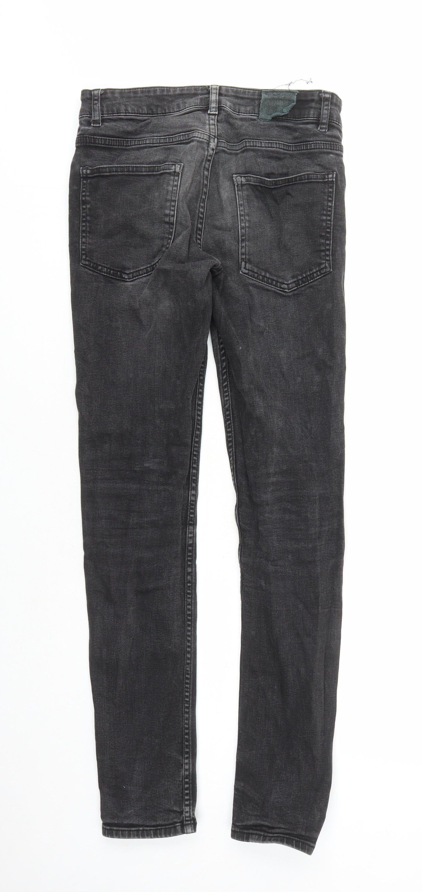 Loom Mens Beige Cotton Straight Jeans Size 28 in L29 in Slim Zip - Pockets