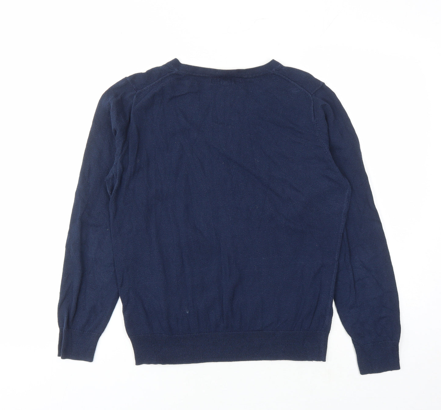 Crew Clothing Womens Blue V-Neck Cotton Pullover Jumper Size 12