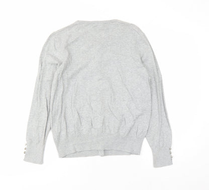 Womens UK Size 12 Dorothy Perkins Grey Cardigan Jumper