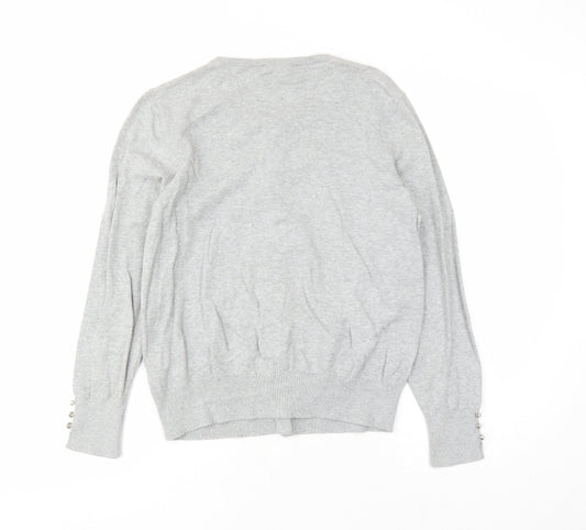 Womens UK Size 12 Dorothy Perkins Grey Cardigan Jumper