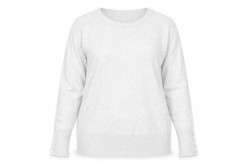 Dorothy Perkins Womens Grey Round Neck Viscose Pullover Jumper Size 16