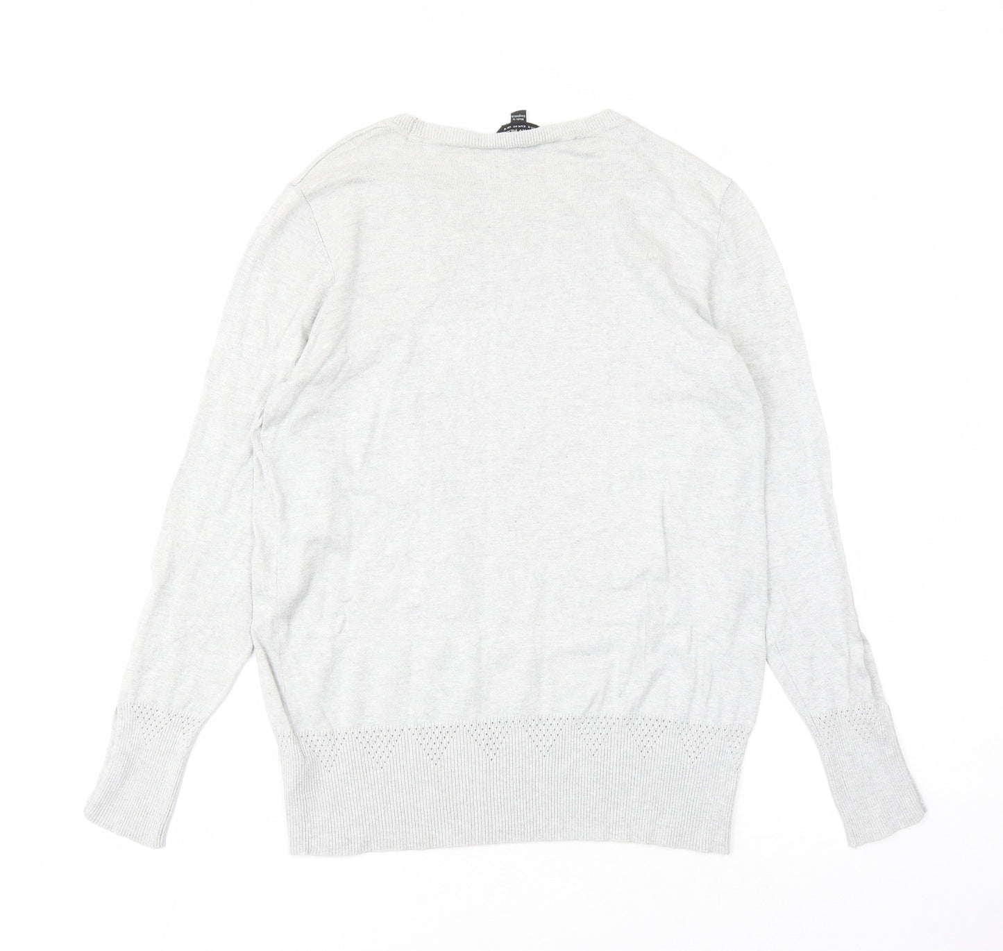 Dorothy Perkins Womens Grey Round Neck Viscose Pullover Jumper Size 16