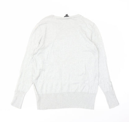 Dorothy Perkins Womens Grey Round Neck Viscose Pullover Jumper Size 16