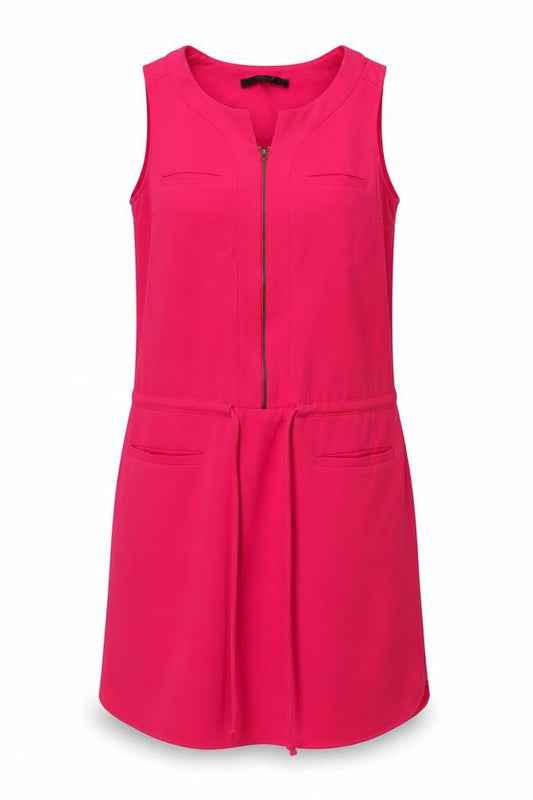 NEXT Womens Pink Polyester A-Line Size 10 V-Neck Zip