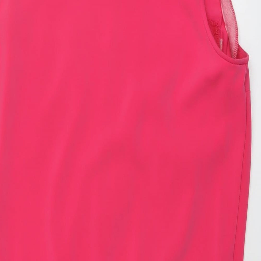 NEXT Womens Pink Polyester A-Line Size 10 V-Neck Zip