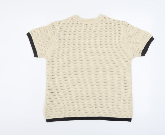 Womens UK Size S Marks and Spencer Beige Pullover Jumper