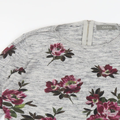 Womens UK Size XS Oasis Grey Pullover Jumper