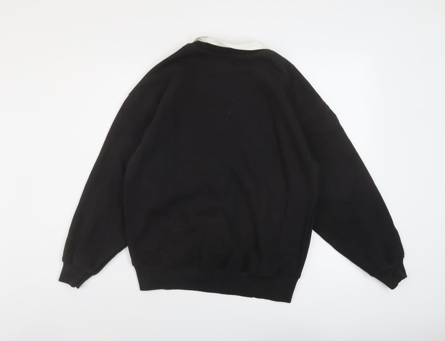 H&M Girls Black Cotton Pullover Sweatshirt Size 10-11 Years Pullover