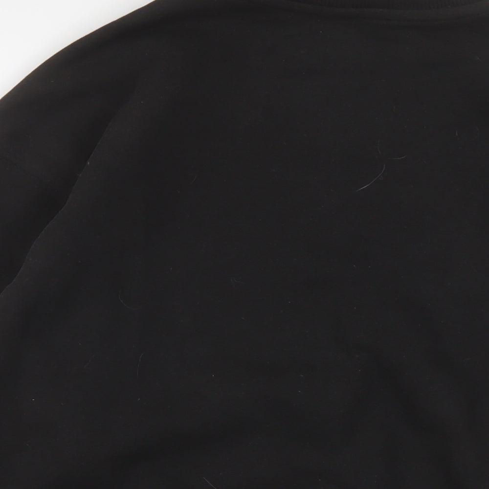 H&M Girls Black Cotton Pullover Sweatshirt Size 10-11 Years Pullover
