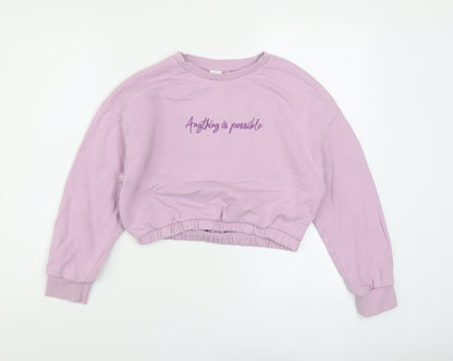 NEXT Girls Purple Cotton Pullover Sweatshirt Size 11 Years Pullover
