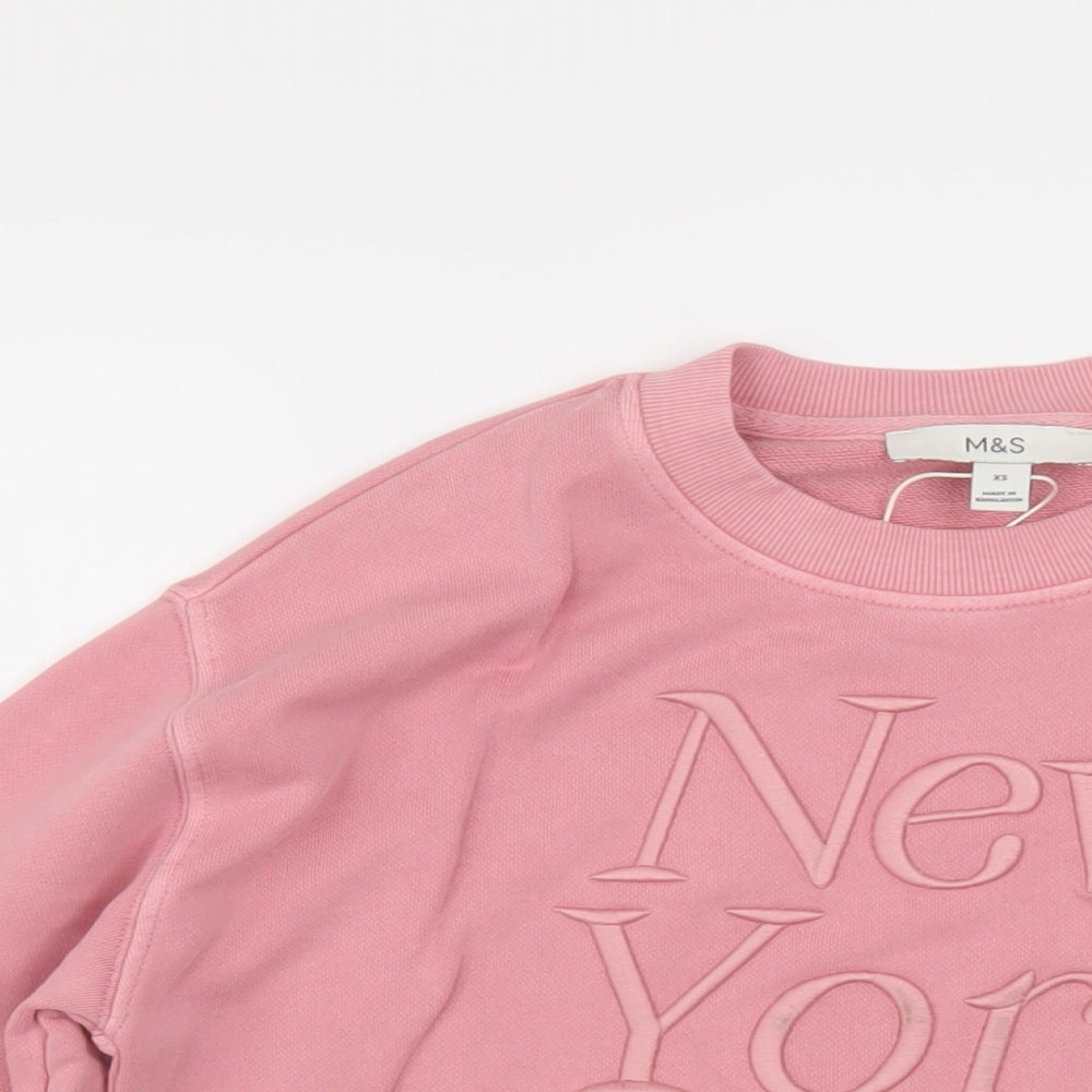 Womens UK Size XS Marks and Spencer Pink Pullover Sweatshirt