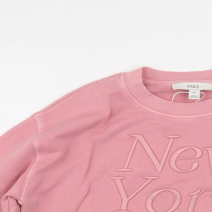 Womens UK Size XS Marks and Spencer Pink Pullover Sweatshirt