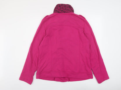 Per Una Womens Pink Cotton Pullover Sweatshirt Size L Button