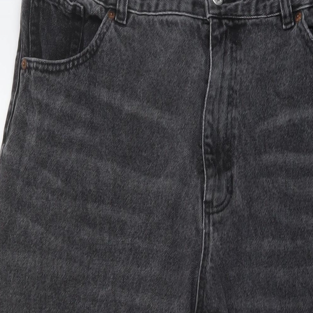 Monki Womens Grey Cotton Mom Jeans Size 36 in L27 in Regular Button