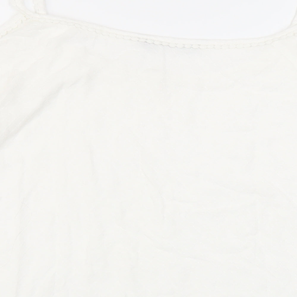 Bonmarché Womens Ivory Viscose Basic Blouse Size 16 Round Neck