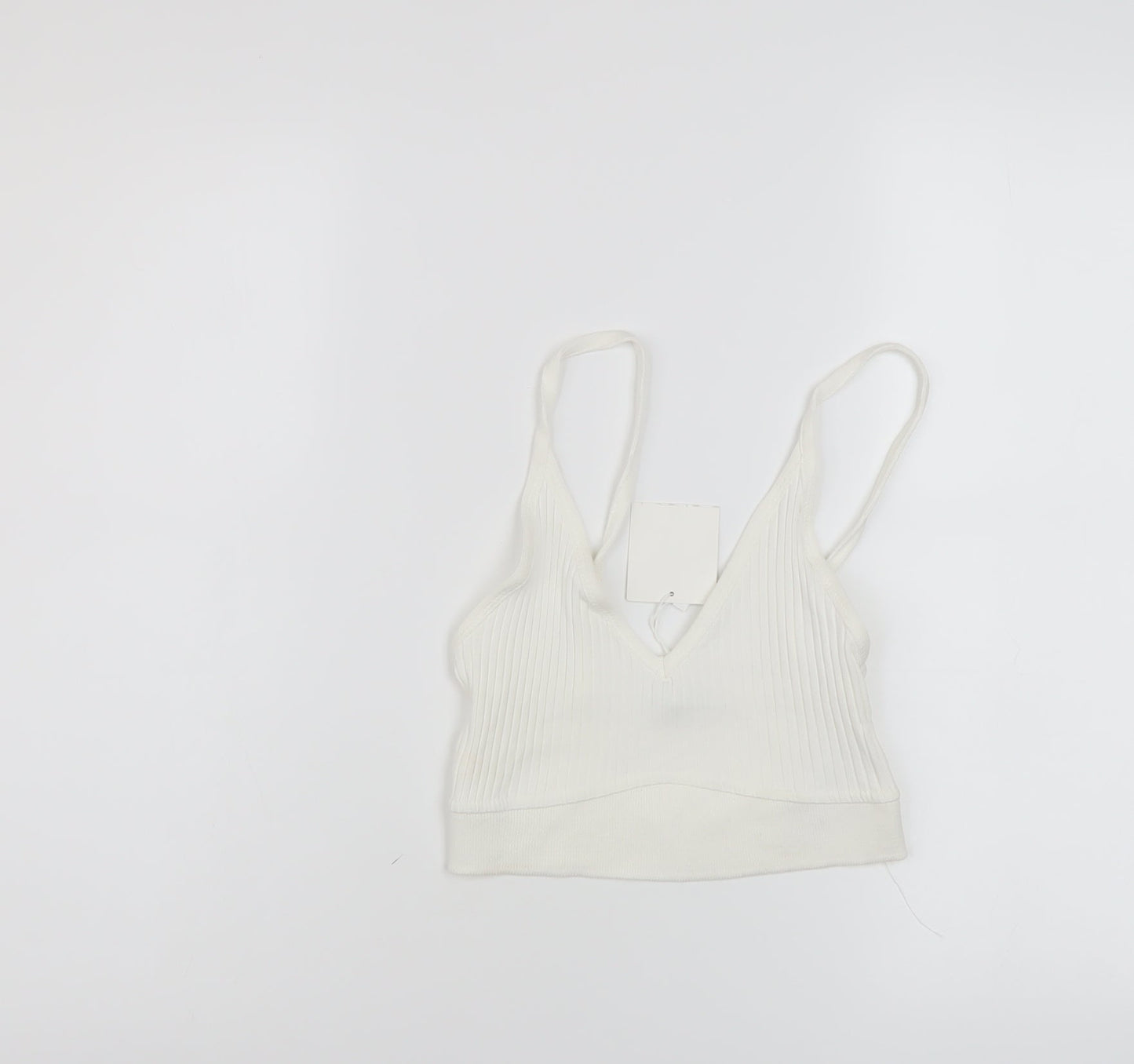 Womens UK Size S Zara Ivory Cropped Tank