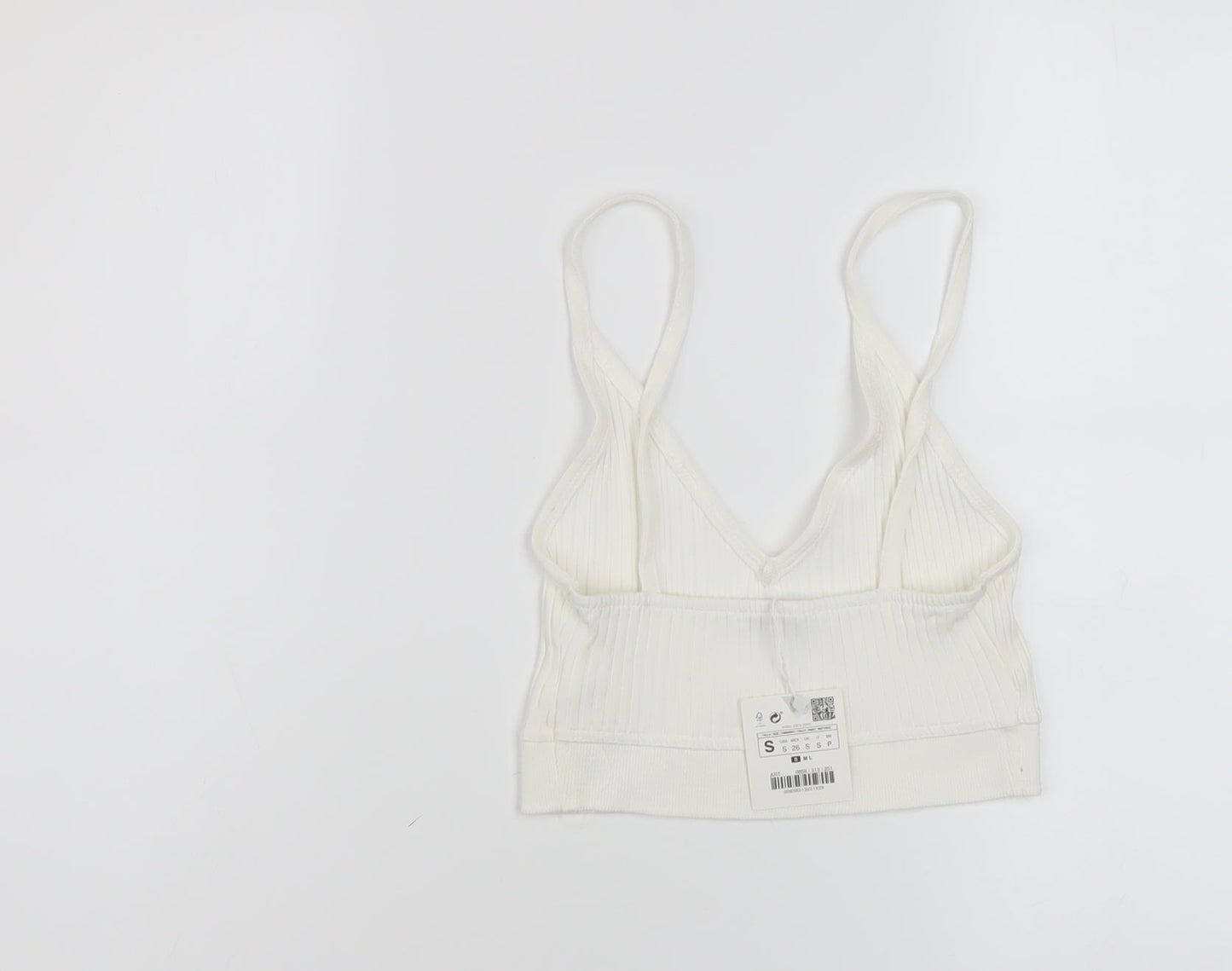 Womens UK Size S Zara Ivory Cropped Tank
