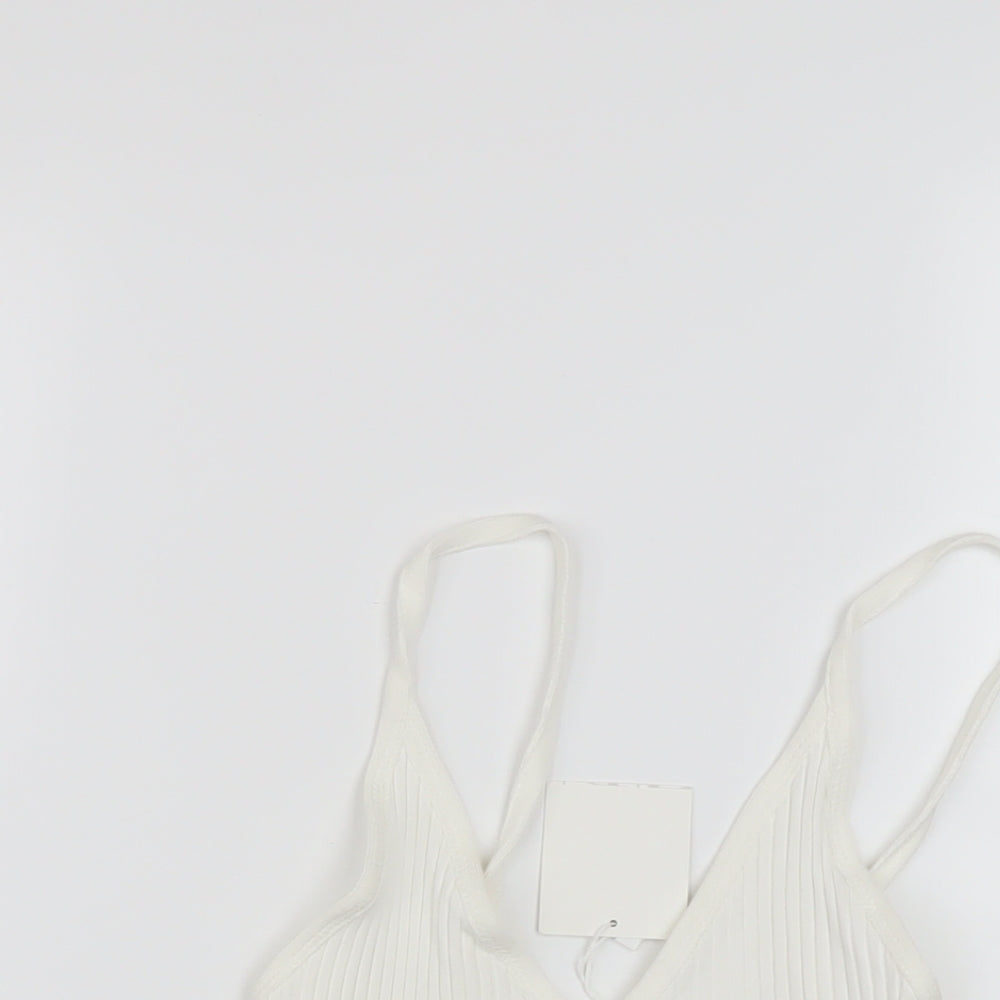 Womens UK Size S Zara Ivory Cropped Tank