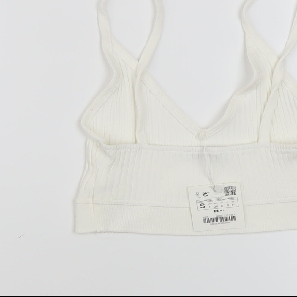 Womens UK Size S Zara Ivory Cropped Tank