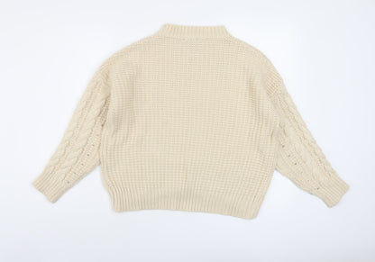 Womens UK Size S New Look Beige Pullover Jumper