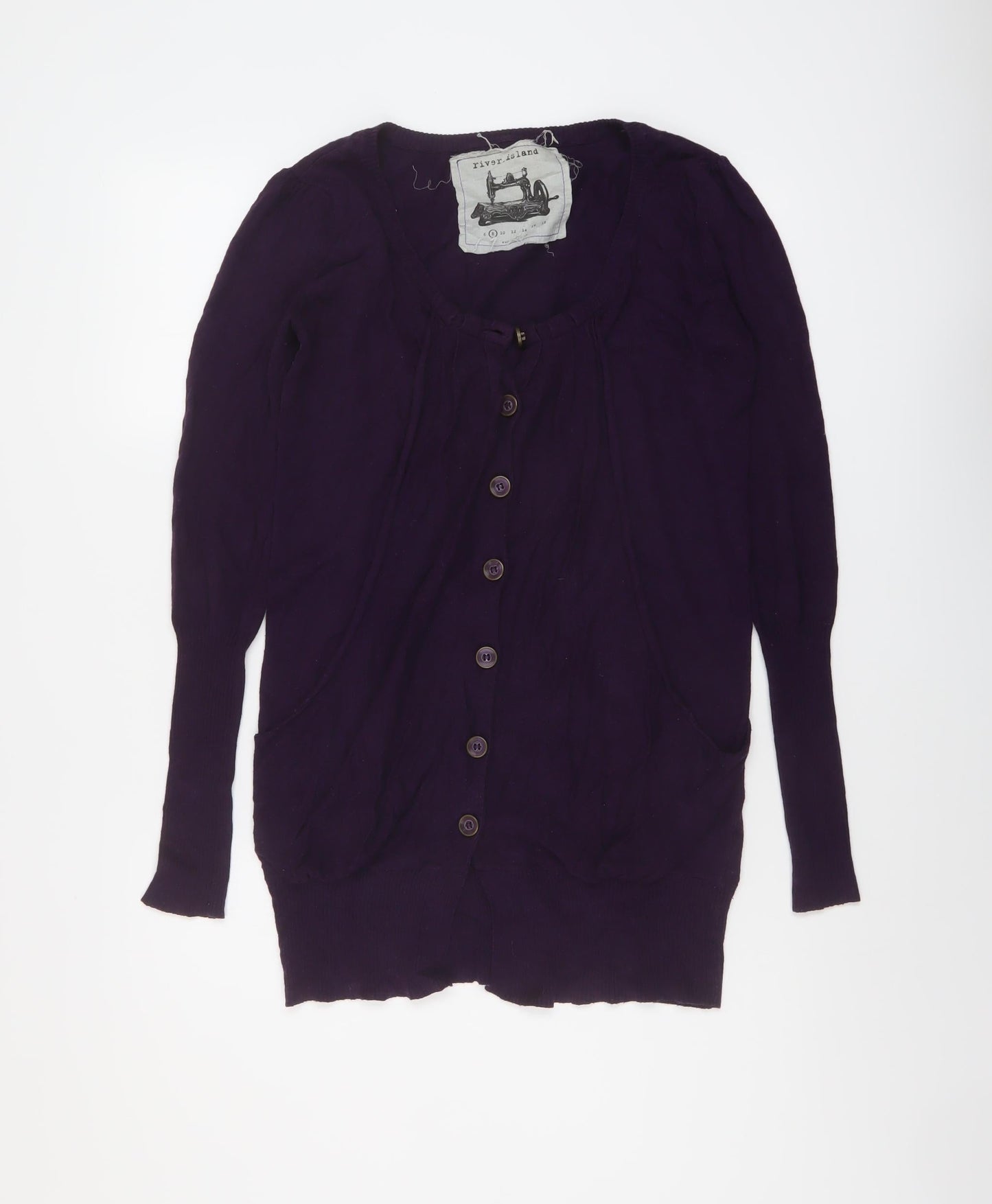 Womens UK Size 8 River Island Purple Cardigan Jumper