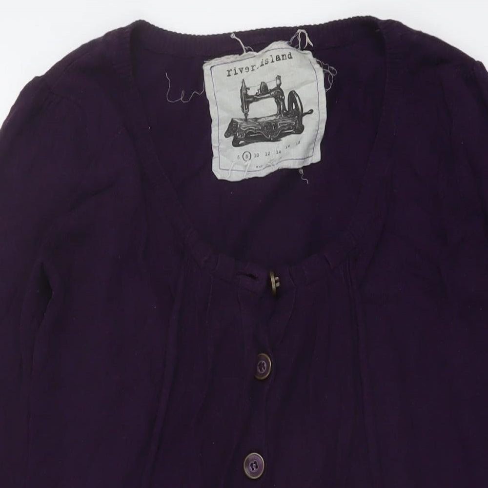Womens UK Size 8 River Island Purple Cardigan Jumper