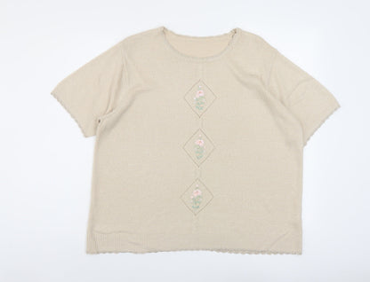 Womens UK Size 18 Berkertex Beige Pullover Jumper