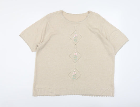Womens UK Size 18 Berkertex Beige Pullover Jumper