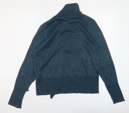 Autograph Womens Blue V-Neck Viscose Pullover Jumper Size 12