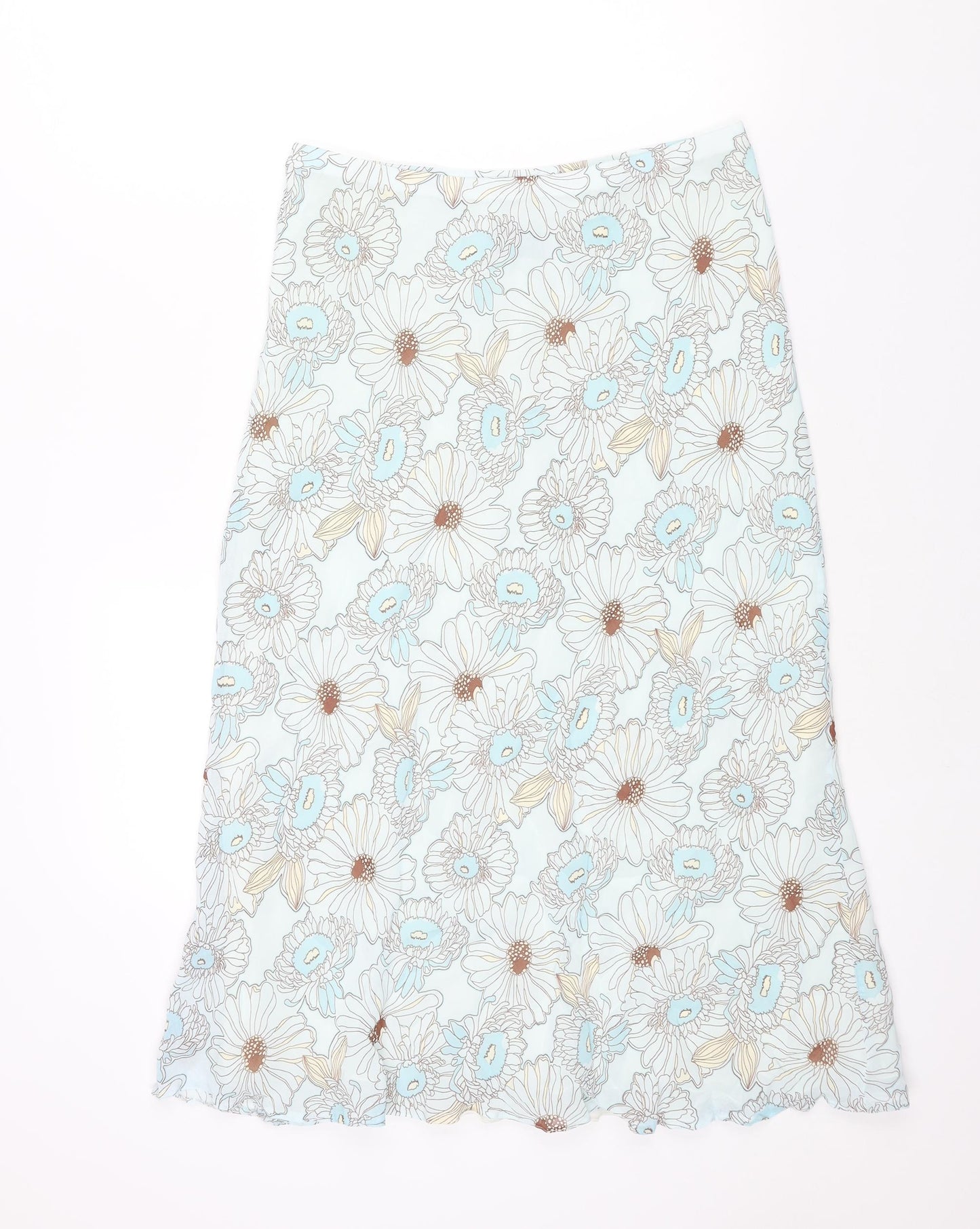 First Avenue Womens Blue Floral Polyester A-Line Skirt Size 30 in