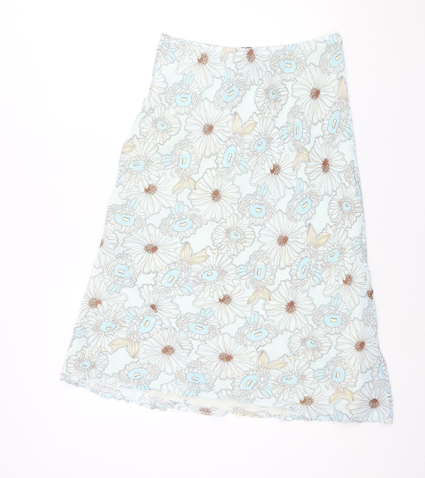 First Avenue Womens Blue Floral Polyester A-Line Skirt Size 30 in