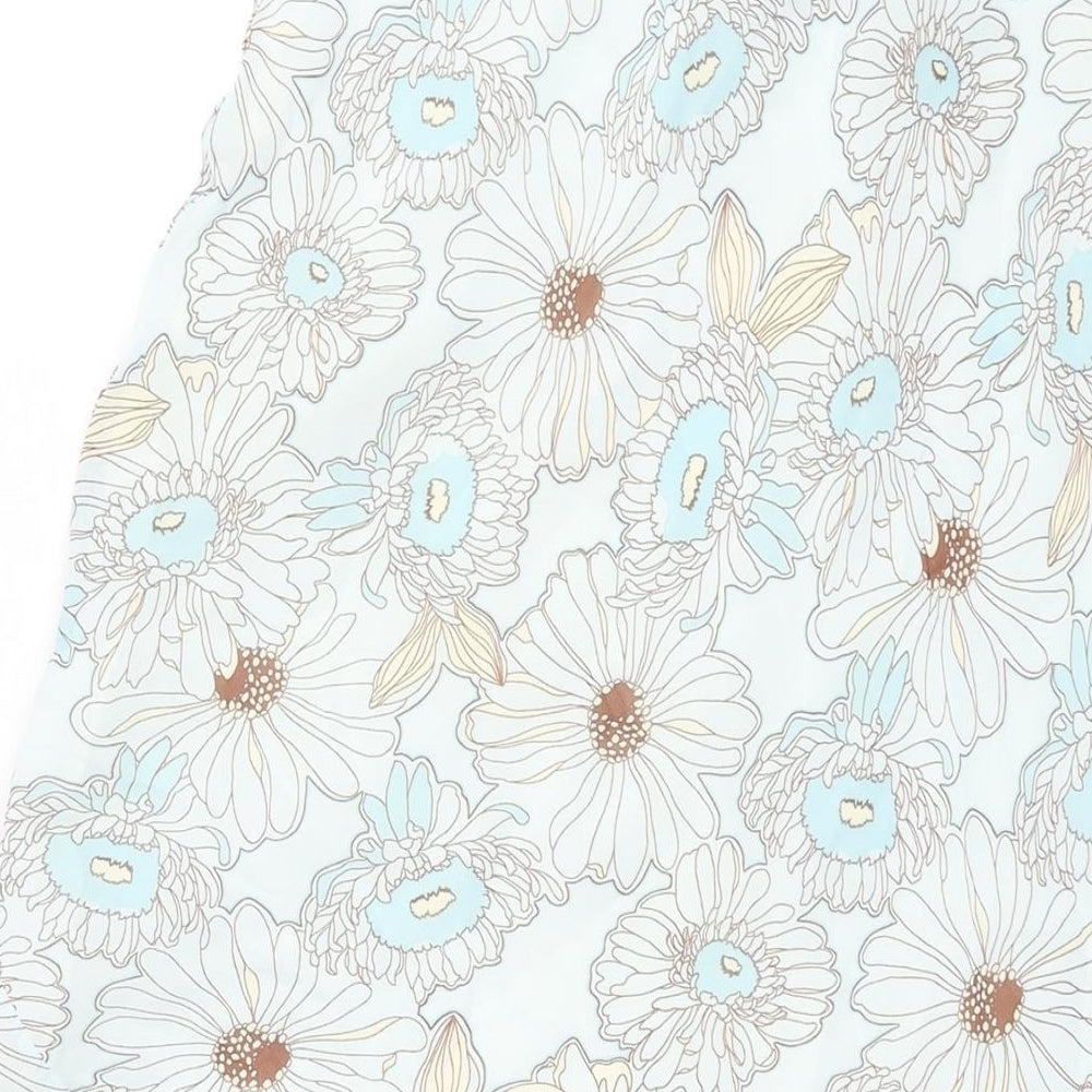 First Avenue Womens Blue Floral Polyester A-Line Skirt Size 30 in