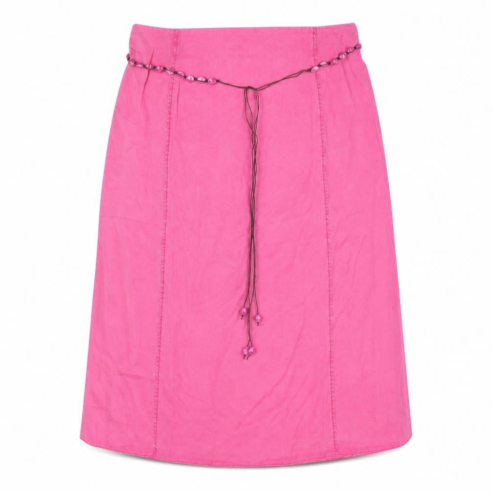 Ann Harvey Womens Pink Lyocell A-Line Skirt Size 18 Zip - Beaded Belt