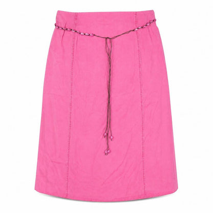 Ann Harvey Womens Pink Lyocell A-Line Skirt Size 18 Zip - Beaded Belt