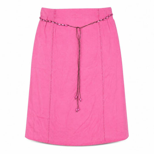 Ann Harvey Womens Pink Lyocell A-Line Skirt Size 18 Zip - Beaded Belt